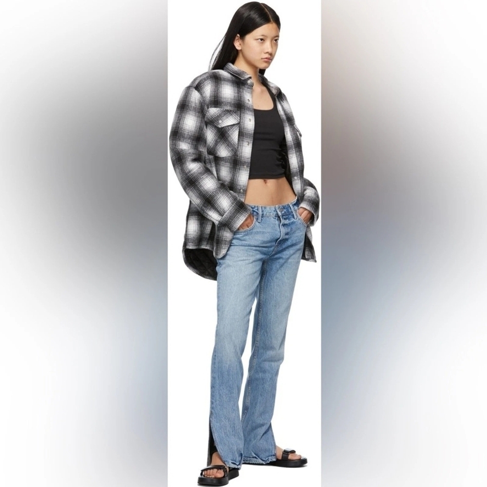 GRLFRND Hailey Denim Jean Low Rise Slim Boot Cut With Slit Size 25